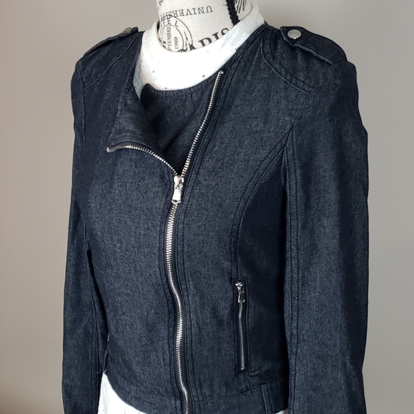 miami Jackets & Blazers - {Miami} Moto Jean Jacket